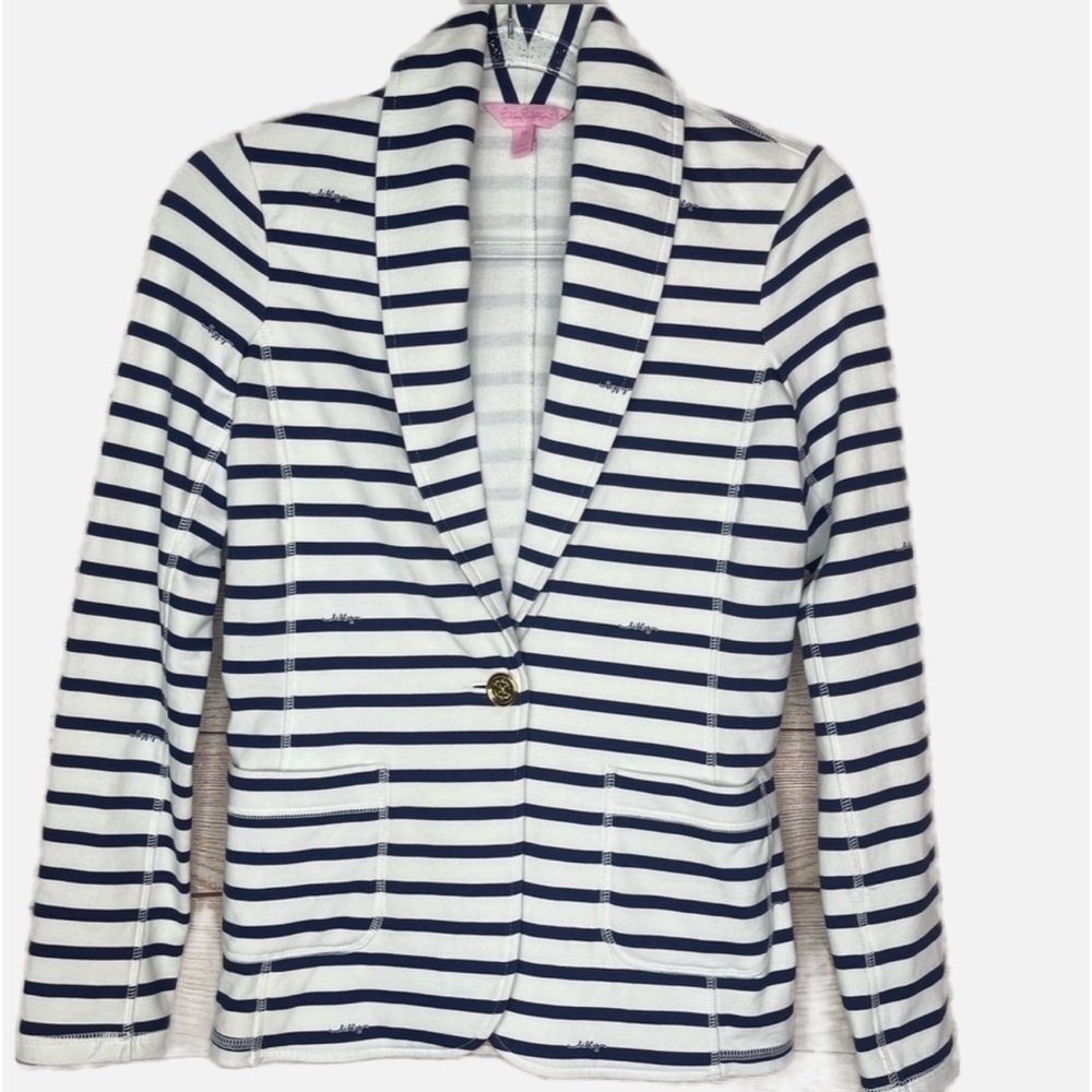 Lilly Pulitzer Striped Single Button Lightweight casual Jacket